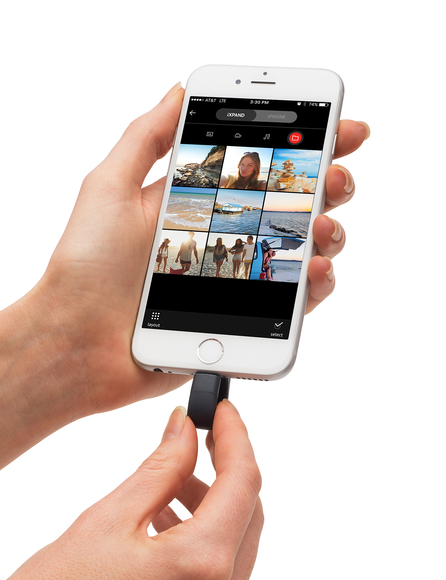 Product: iXpand Flash Drive – device in iPhone